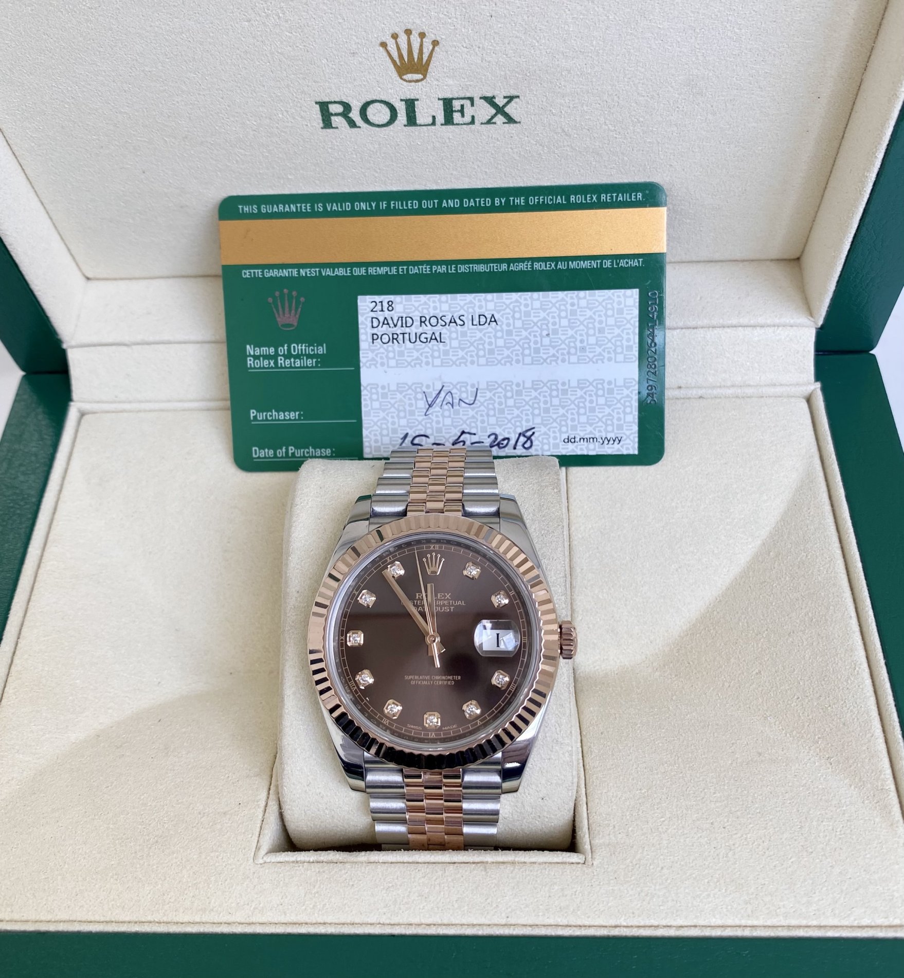 126331 rolex  mặt nâu cọc kim cương (1).JPG