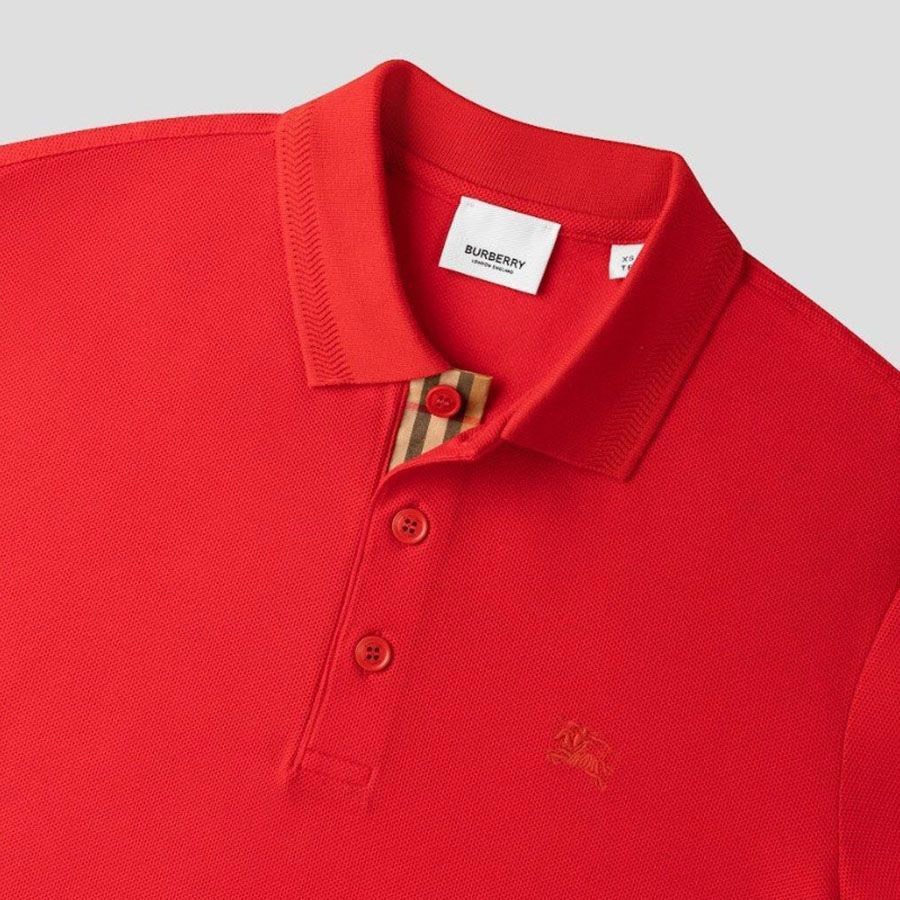 Áo Polo Nam Burberry Red Eddie With Equestrian Knight Embroidered 8067588 Màu Đỏ - 3.jpg