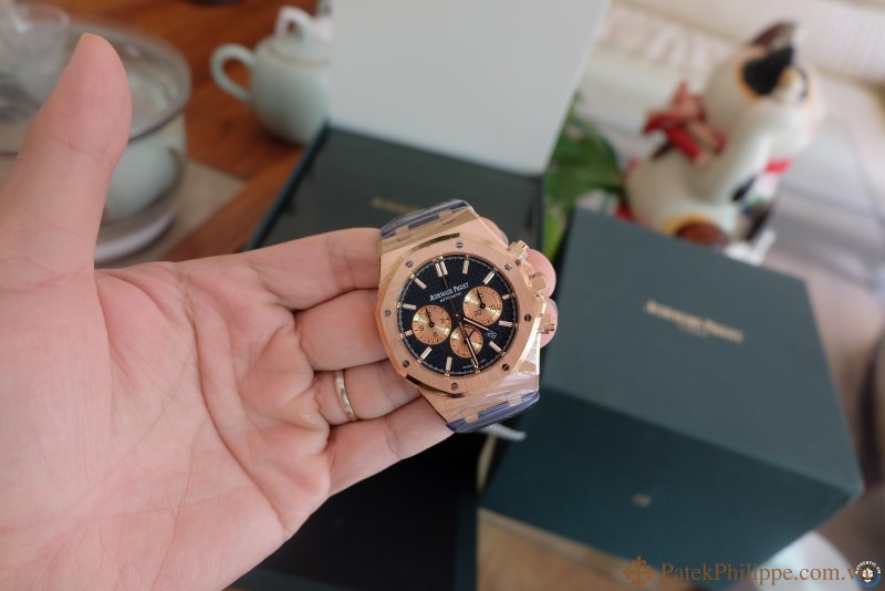 ban dong ho Audemars Piguet ap roy oak Blue rose gold vang hong chronograph 1.JPG