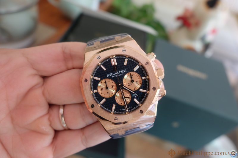 ban dong ho Audemars Piguet ap roy oak Blue rose gold vang hong chronograph 3.JPG