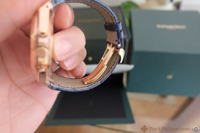 ban dong ho Audemars Piguet ap roy oak Blue rose gold vang hong chronograph 6.JPG