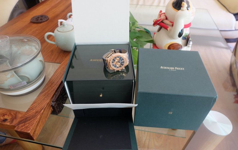 ban dong ho Audemars Piguet ap roy oak Blue rose gold vang hong chronograph .jpeg