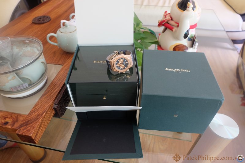 ban dong ho Audemars Piguet ap roy oak Blue rose gold vang hong chronograph .JPG