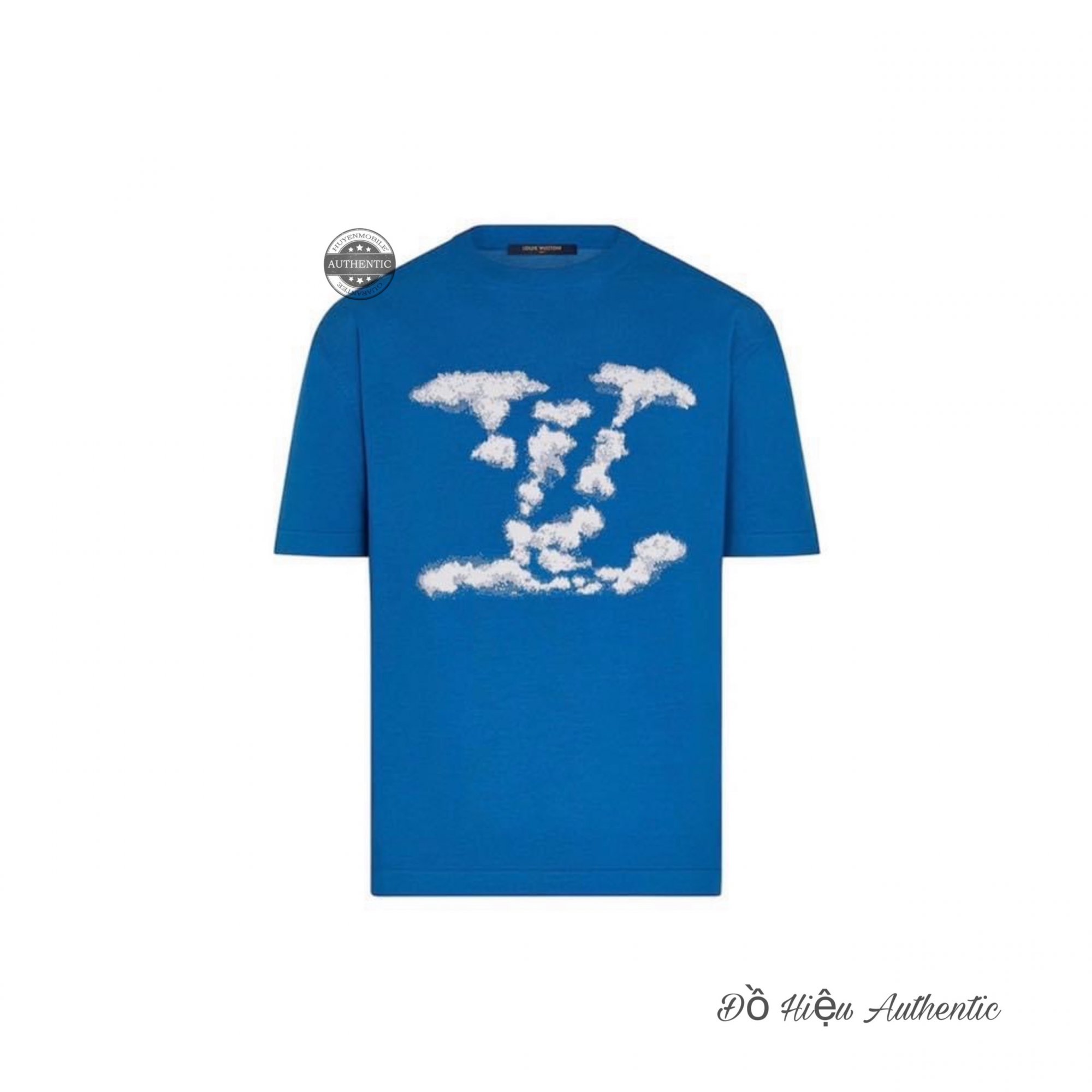 T shirt Louis Vuitton xanh coban chữ LV hình mây