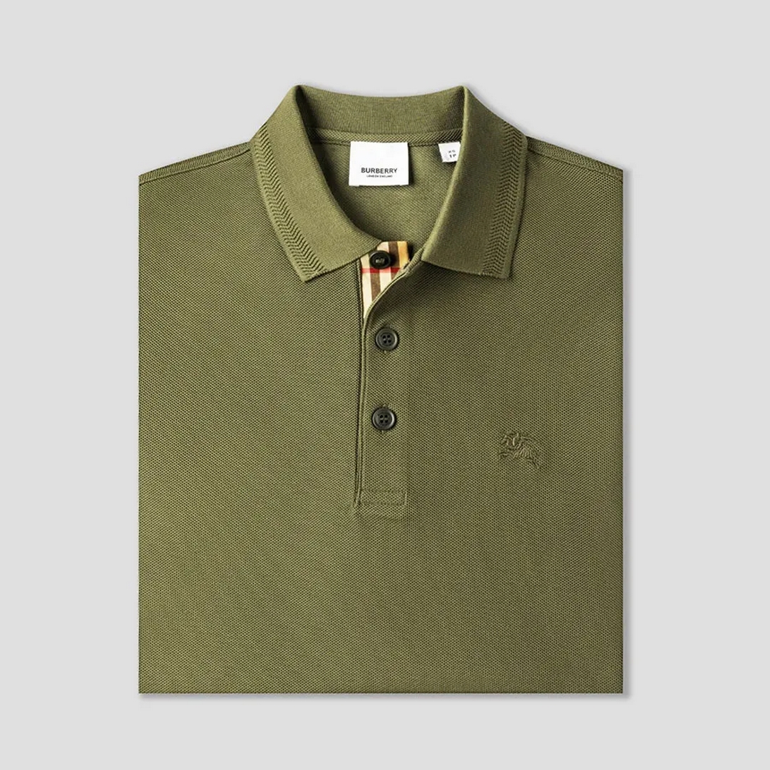 o Polo Nam Burberry Green Olive Eddie With Equestrian Knight Embroidered 8067586 Màu Xanh Oliv...jpg