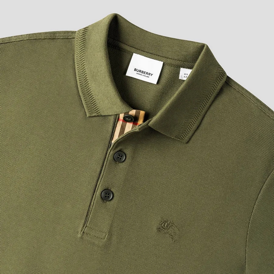 o Polo Nam Burberry Green Olive Eddie With Equestrian Knight Embroidered 8067586 Màu Xanh Oliv...jpg