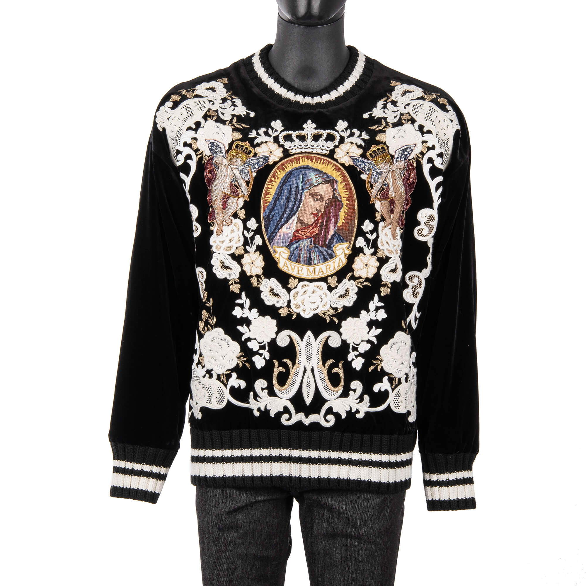 Velvet-Sweater-with-Angels-and-Santa-Maria-Embroidery-Black-White-1.jpg