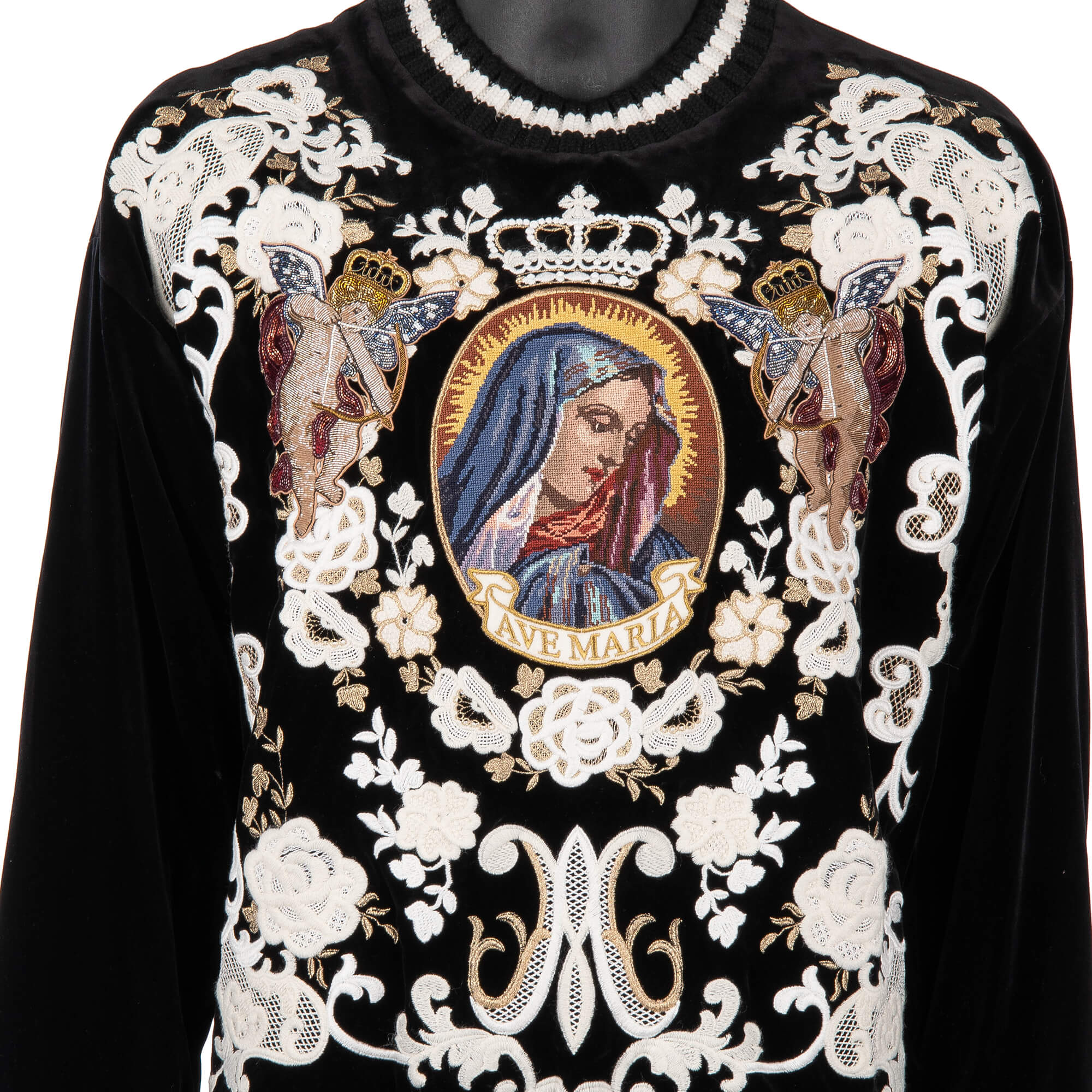 Velvet-Sweater-with-Angels-and-Santa-Maria-Embroidery-Black-White-2.jpg