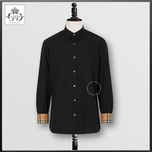 BURBERRY Black William Check Cuff Stretch Cotton Poplin Shirt (Dài - Check  Cổ) | WEBSITE HÀNG HIỆU DUY NHẤT VIỆT NAM