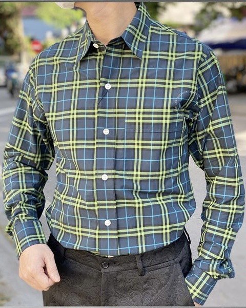 BURBERRY Long Sleeve Green Check Pattern Shirt | WEBSITE HÀNG HIỆU DUY NHẤT  VIỆT NAM